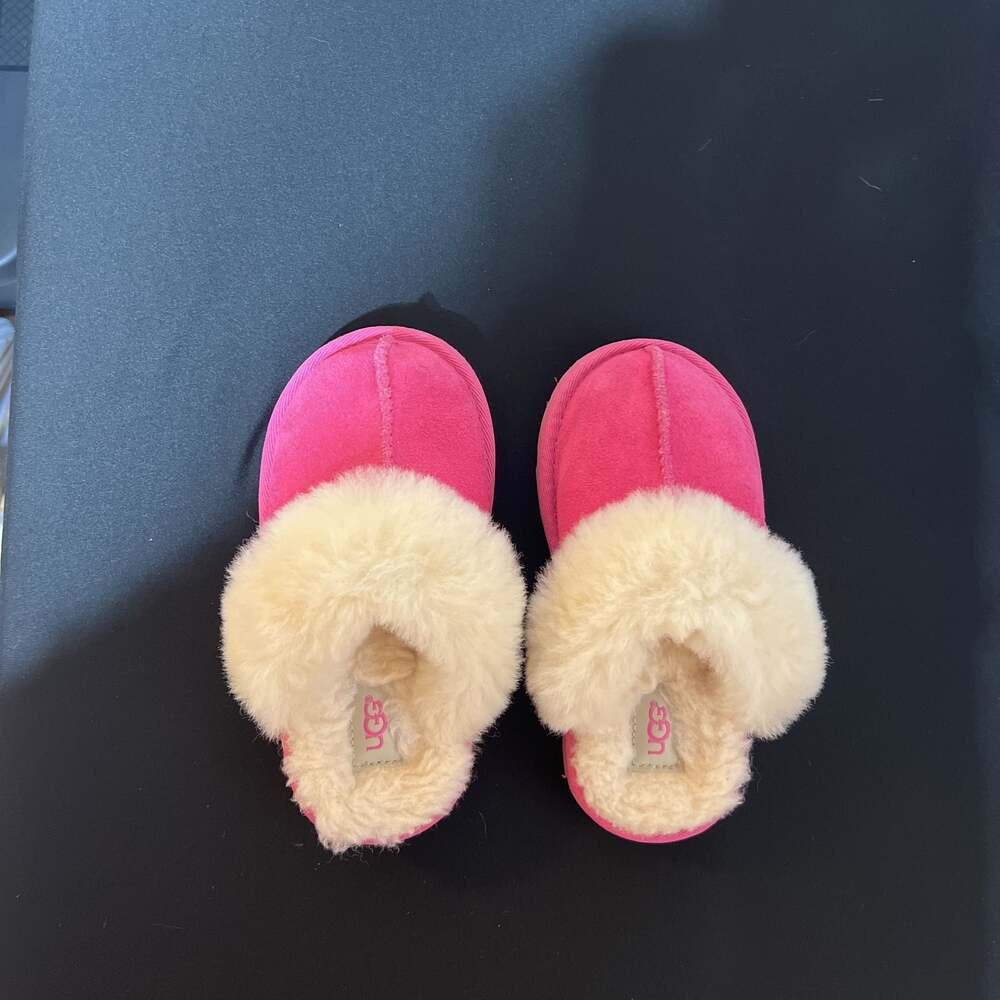 UGG Kids Cozy II Pink Azalea Suede Slippers